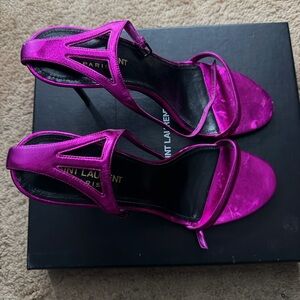 Saint Laurent Metallic Fuchsia Sandals